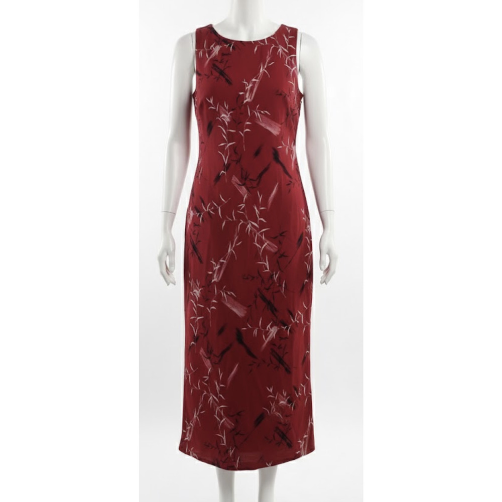 JM Studio Dress Womens 14 Red Floral A Line Maxi Lined Fairy Y2K